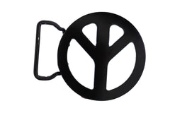 NEW Men Women Round Belt Buckle Hippie Black Color Metal Peace Sign Freedom Unisex
