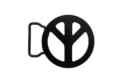 NEW Men Women Round Belt Buckle Hippie Black Color Metal Peace Sign Freedom Unisex