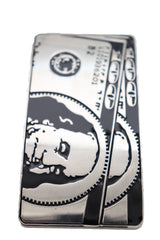 $100 Bill Money Silver Metal Belt Buckle