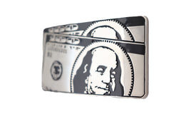 $100 Bill Money Silver Metal Belt Buckle
