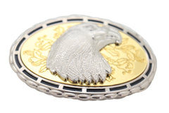 Men Women Silver Metal Oval Belt Buckle Western Fashion American Bird Eagle Head