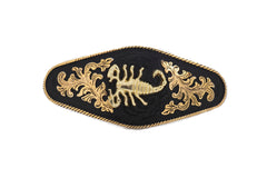 Extra Large Black Plate Gold Scorpion Emblem Cowboy Metal Belt Buckle