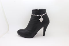 Silver Color Metal Chain Boot Bracelet Shoe Anklet Diamond Shape Charm