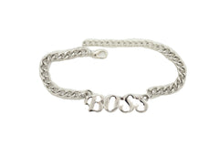 Silver Metal Chain Western Boot Bracelet Shoe Anklet BOSS Charm Decorative