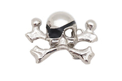 Silver Pirate Skull & Crossbones Metal Belt Buckle