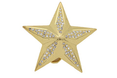 Gold Metal Western Style Texas Lone Star Bling TX Belt Buckle