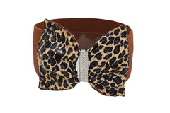 Pewter Black Color Metal Elastic Waistband Skinny Belt Size S M