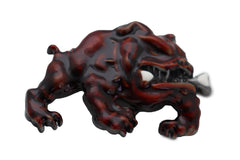 Bulldog with Bone Brown Belt Buckle