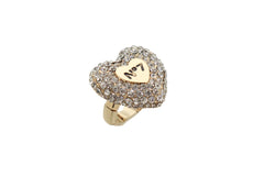 No. 7 Rhinestone Heart Ring