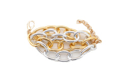 Silver Gold Color Metal Chunky Chain Thick Links Bracelet