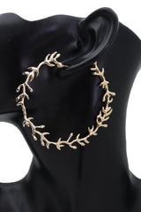 Big Hoop Earrings Fashion Metal Hook Branches Greek Style Elegant Look