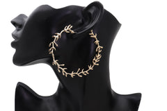 Big Hoop Earrings Fashion Metal Hook Branches Greek Style Elegant Look