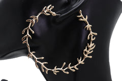 Big Hoop Earrings Fashion Metal Hook Branches Greek Style Elegant Look