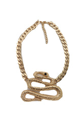 Gold Snake Pendant Necklace