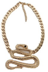 Gold Snake Pendant Necklace
