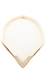 Edgy able Gold Metal Strand Choker Fancy Necklace V