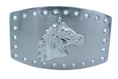 NEW Horse Profile Silver Metal Rectangular Belt Buckle