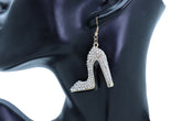 Earrings Set Gold Metal Fancy Fashion Pump Shoes Earrings Bling Sexy Party Look