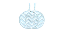 Silver Metal Big Hoop Round Chevron Trendy Earrings Set