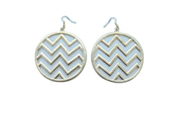 Women Geometric Round Earrings Set Fashion Gold Color Metal Chevron Hoop Jewelry
