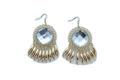 Earrings Set Hook Gold Shiny Sun Flower Charm Bling Style Sexy Look