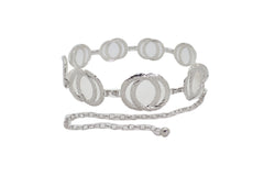 Silver Metal Circle Round Charms Waistband Fashion Belt Hip Waist S M L