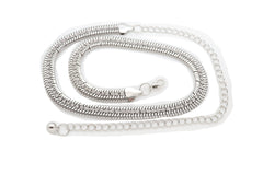 Silver Metal Chain Bling Skinny High Waist Hip Fashion Belt Fit Size S M L