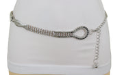Silver Metal Chain Flowers Charms Belt Hip High Waist Fit Size S M
