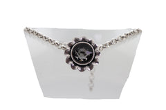 Silver Metal Chain Western Boot Bracelet Shoe Anklet Bling Flower Charm