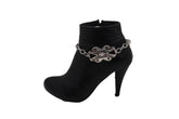 Silver Metal Chain Western Boot Bracelet Shoe Ethnic Charm Anklet Jewelry