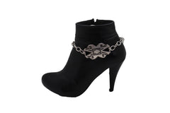 Silver Metal Chain Western Boot Bracelet Shoe Ethnic Charm Anklet Jewelry