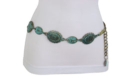 Turquoise Bohemian Antique Metal Chain Belt