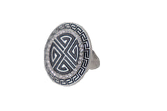 Silver Metal Round Ring Fashion Elastic Band Designer Greek Style Jewelry