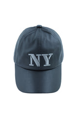 Men Women Black Faux Leather Fashion Baseball Cap NY Hat New York One Size