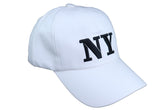 White Faux Leather "NY" New York Baseball Cap