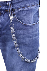 NEW 20" Skull Skeleton Head Wallet Chain Jeans Key Holder Chain Men Women