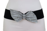 Rhinestone Bow Elastic Belt S M L