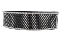 Women Elegant Fashion Belt Black Elastic Waistband Bling Long Plate Buckle Fits Sizes S M
