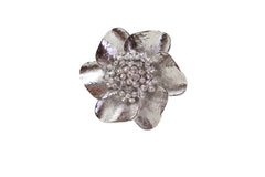 Ring Shiny Silver Metal Elastic Band Fashion Casual Bling Flower Rose Leaf