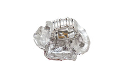 Oversized Pink Rhinestone Flower Elastic Band Ring