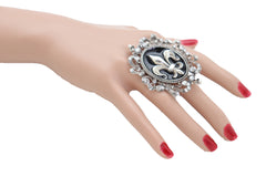 French Style Fleur De Lis Silver Metal Ring