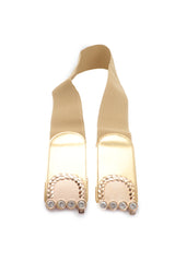 Style Women Gold Elastic Belt Bling Metal Buckle Size S M