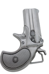 Silver Handgun Revolver Pistol Gun Metal Belt Buckle