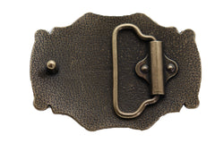 Antique Gold Metal Belt Buckle Cowboys Western Fashion Bull Rodeo Filigree