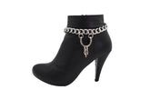 Silver Chain with Silver Boot Spurs Charm Boot Bracelet