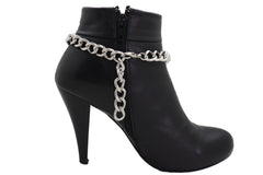 Silver Chain with Silver Boot Spurs Charm Boot Bracelet