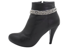 Silver Double Strand Chain Link Boot Chain