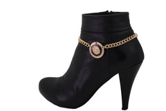 Gold Metal Chain Western Boot Bracelet Shoe Lion Coin Charm