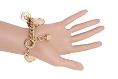 Gold Metal Chain Sun Moon Star D W Charm Calendar Bracelet