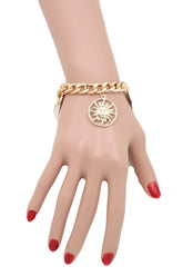 Gold Metal Chain Sun Moon Star D W Charm Calendar Bracelet
